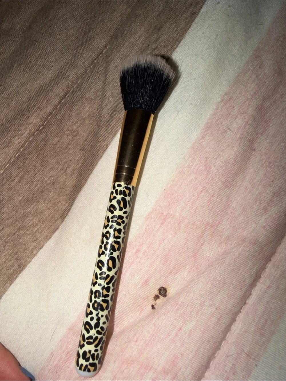 Leopard-Print Makeup Brush and Peach Sponge Set - Women Makeup